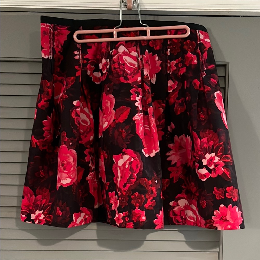 Floral Black and Red Women's Skirt